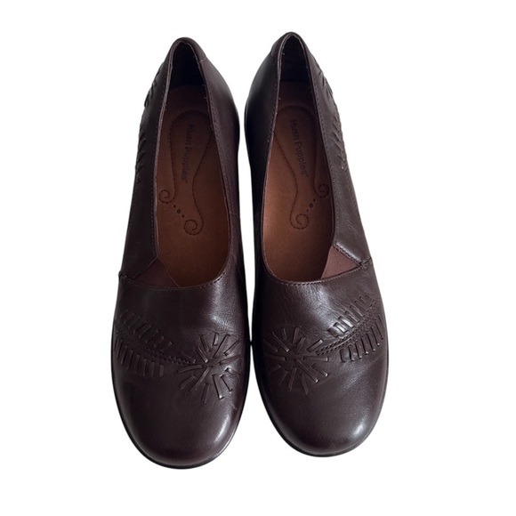 Hush Puppies Brown Loafers with Floral Embroidery - Picture 2 of 10